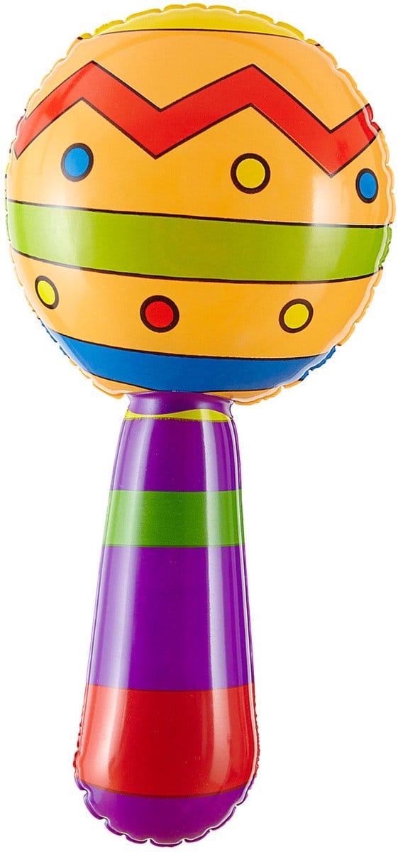 Maracas Râtelier Gonflable Coloré Instrument Soufflant Mexique 20Cm