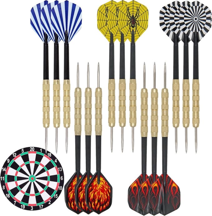 15-Pack Steeltip Darts Set met Aluminium Assen - Voor Beginners en Thuisgebruik