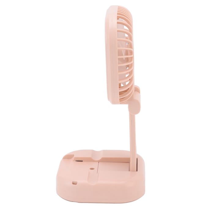 Draagbare Opvouwbare Ventilator 3 Snelheden USB-Gevoed Oplaadbaar Draaibaar Handheld Desktop Klein roze