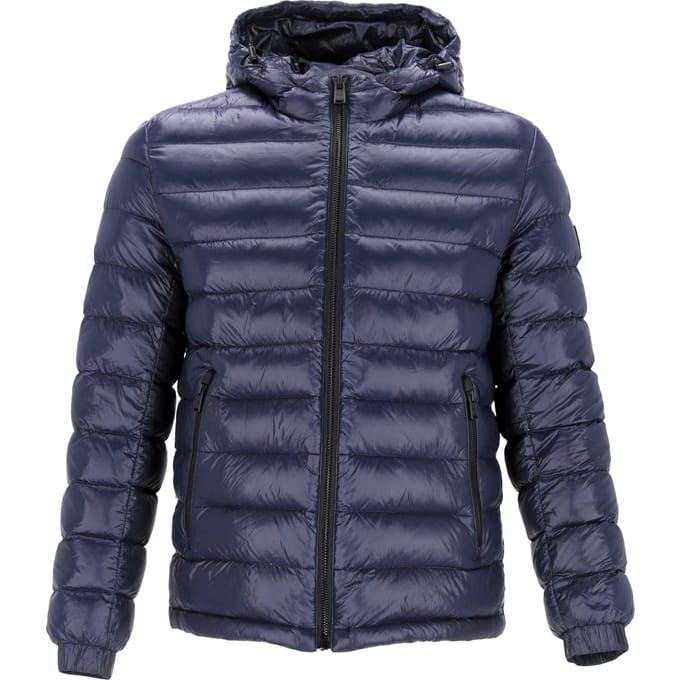 Hugo Boss gewatteerde jas in marineblauw nylon