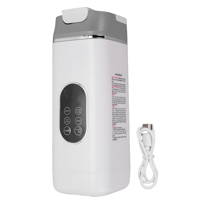 Draagbare Blender 12 Mes USB Opladen Digitaal Display Smoothie Maker Reisblender Zwart L(for 6.5-9kg) wit