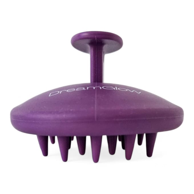DreamGlow Pure Silicone Scalp Scrubber – Paars