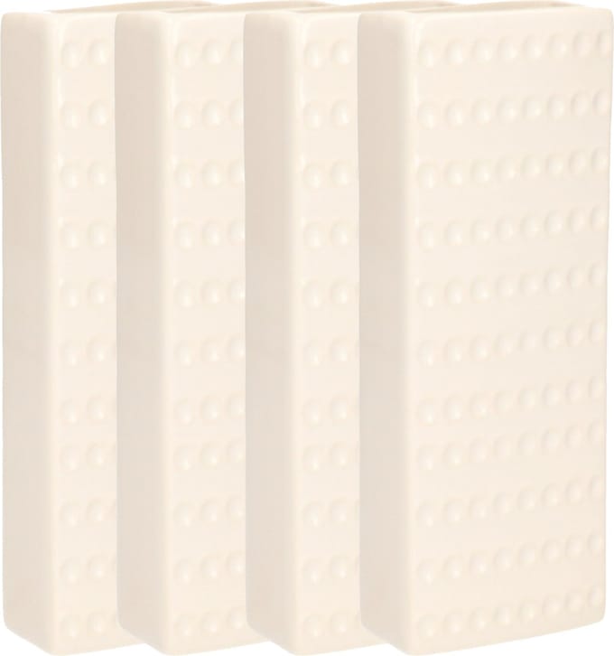Gerimport Waterverdamper - 4x - keramiek - 400 ml - radiatorbak - wit - 7,4 x 18,6 cm