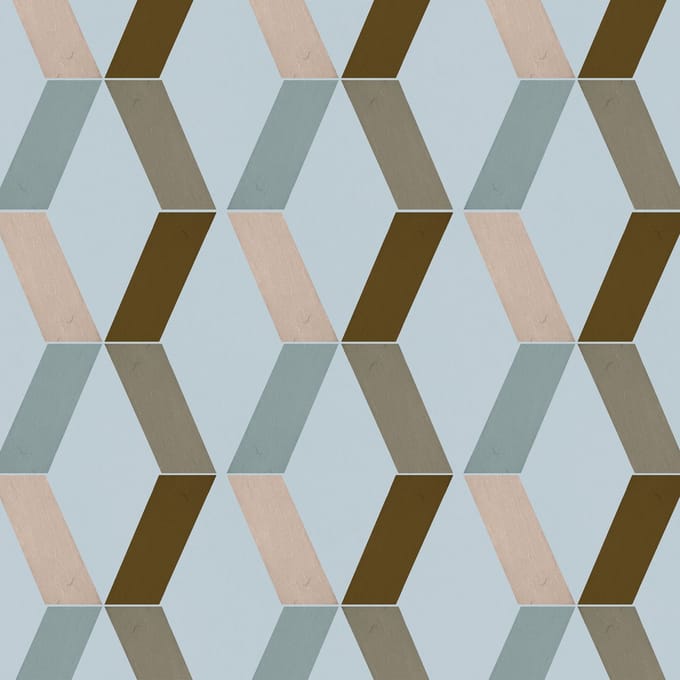 Behang Zigzag Franky blauw multi