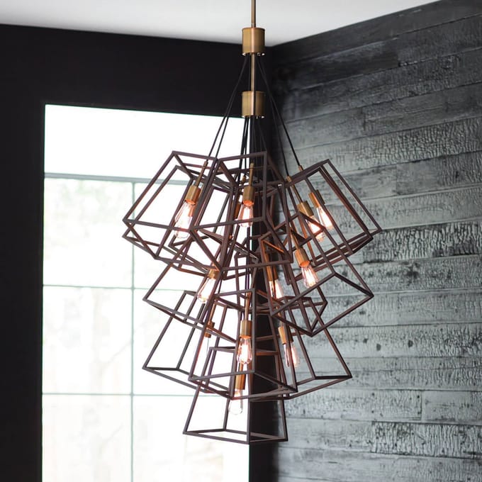 Hinkley LED Kroonluchter | 7X E27 Max 60W | Dimbaar | Bronze and Brass