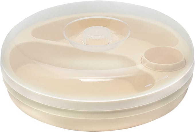 Sundo Warmhoudbord met deksel - 22 cm, geschikt voor magnetron - Beige
