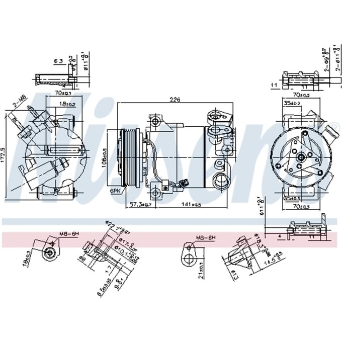 Compressor, airconditioner NISSENS 890215