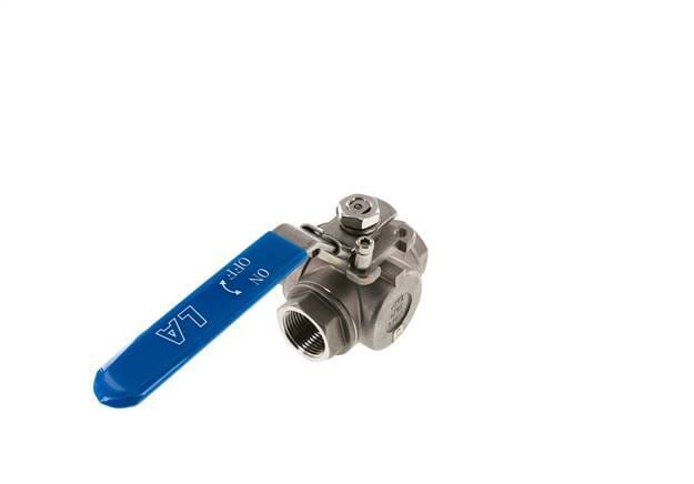 G 1 inch 3-Weg L-boring RVS Kogelkraan - BL3SH-AML-100