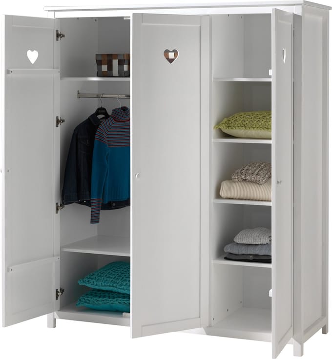 LUCEVI - Amori 3 Deurs Kleerkast - 150x190x57cm - Wit