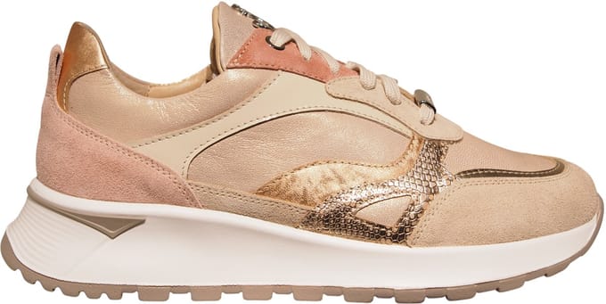 Footnotes beige leren dames sneakers - Silke