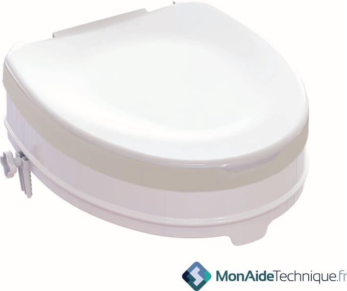 Verhoogd toilet 5 - 10 cm : Hoogte 10 cm - met deksel - lichtgrijs