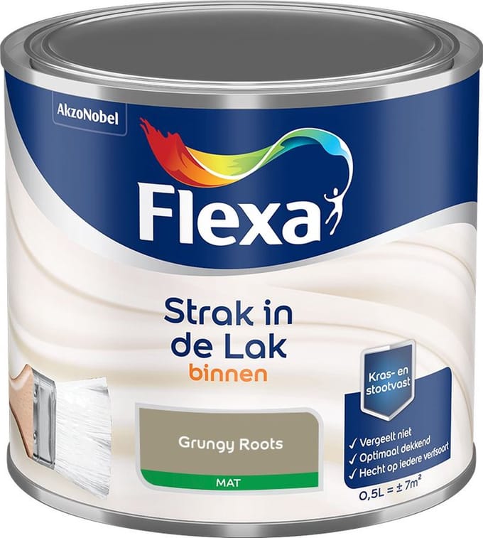 Flexa - Strak In De Lak Binnenlak Mat - Grungy Roots - Mengverf - 500 Ml