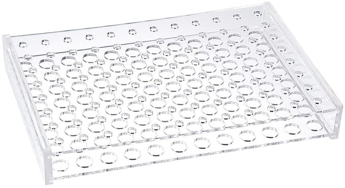 Acryl Testbuis Houder voor Laboratorium, Geschikt voor 1 ml en 2 ml Tubes, Duidelijk, 96 Compartimenten, Duurzaam en Functioneel