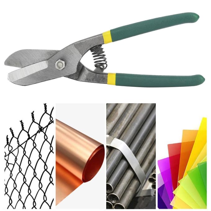 Duits Type Handmatige Stalen Blikschaar Metaalschaar Plaatmetaal Knippen Schaar Snijder (8 inch) gray