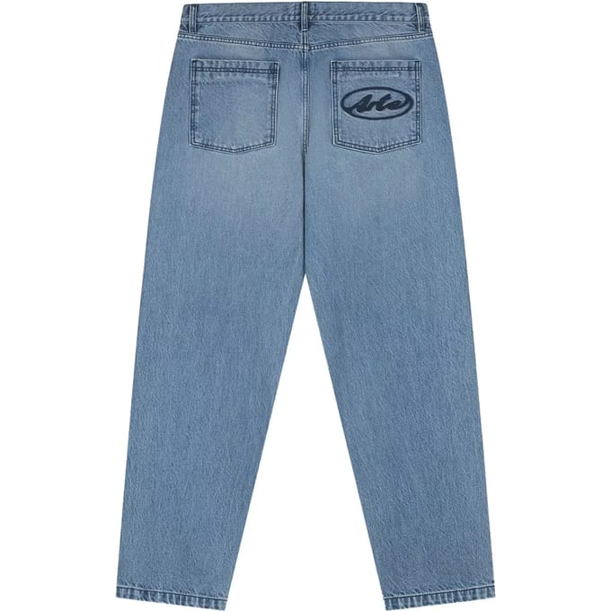 Jeans Man Cirkellogo zak Broek Denim Bleach