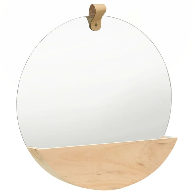 vidaXL - Wandspiegel - 35 - cm - massief - grenenhout
