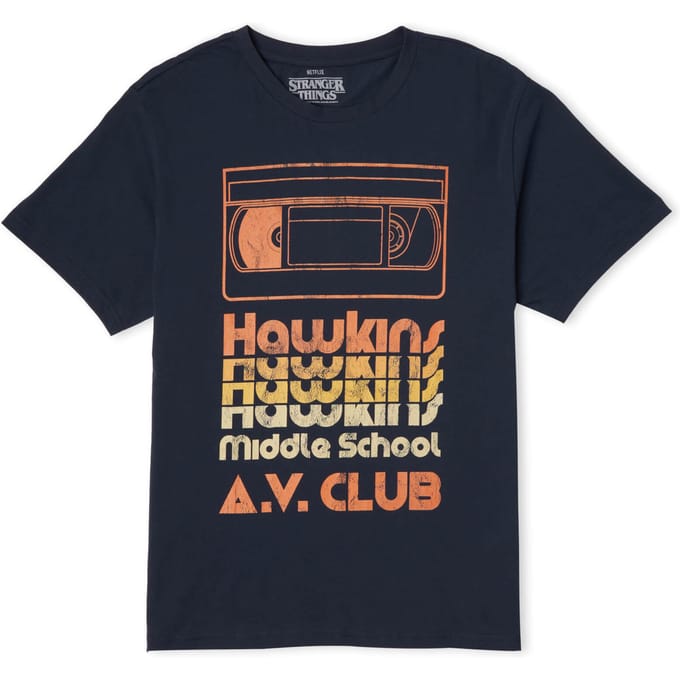 Stranger Things Hawkins AV Club Men's T-Shirt - Navy - M
