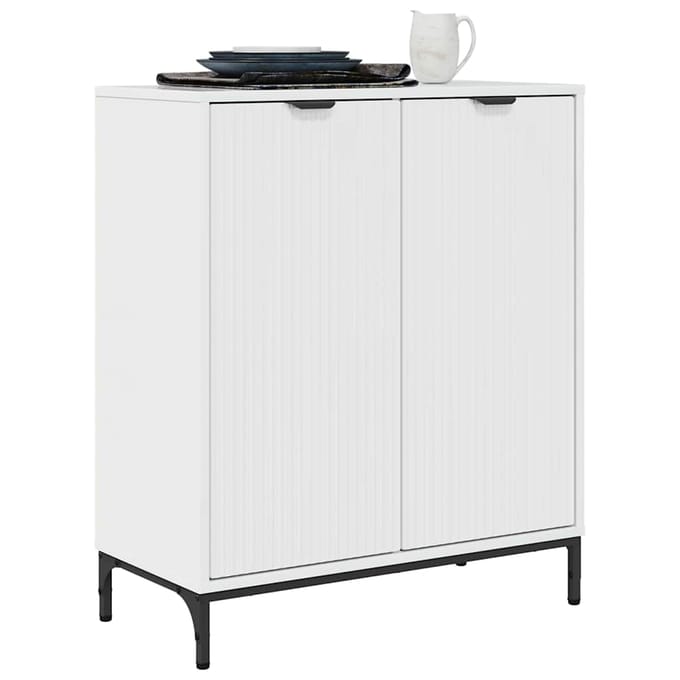 vidaXL - Dressoir - Hoogglans - wit - 69,5 - x - 33 - x - 82 - cm - Bewerkt - hout
