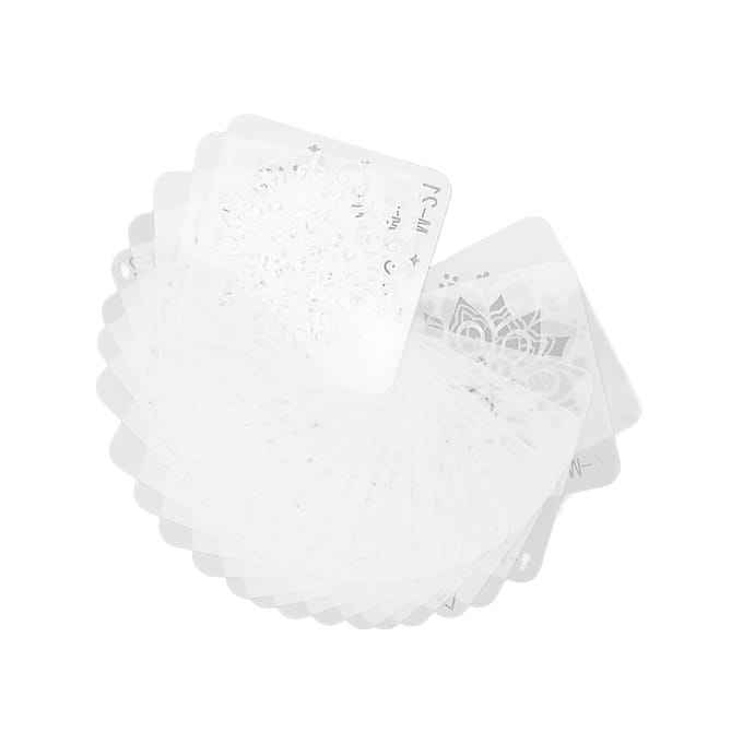 24 stuks Mandala Stencil 24 Stijlen Hol DIY Schildersjabloon voor Meubels Steen Hout white