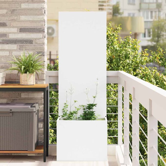 vidaXL - Tuin - Privacy - Scherm - Wit - 50 - x - 32 - x - 150 - cm - Koudgewalst - staal