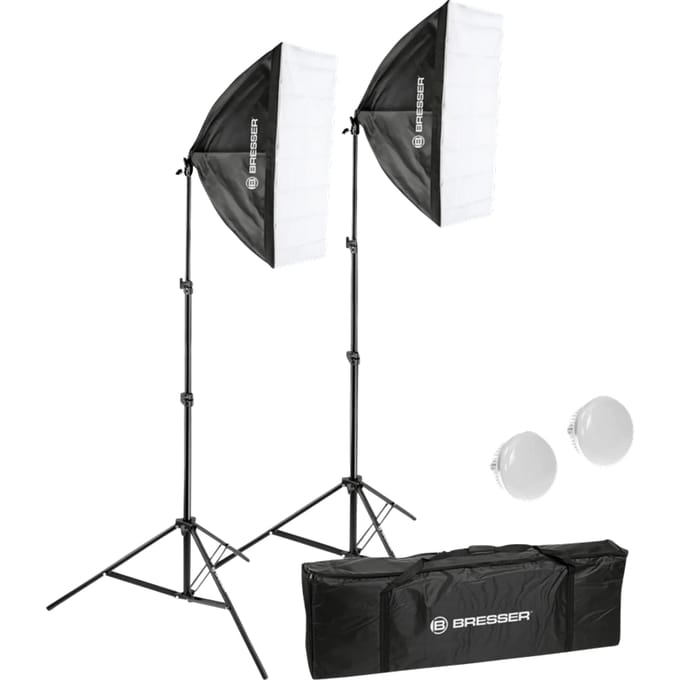 Bresser Fotostudioset - BR225B LED - Continulicht incl. Daglichtlampen