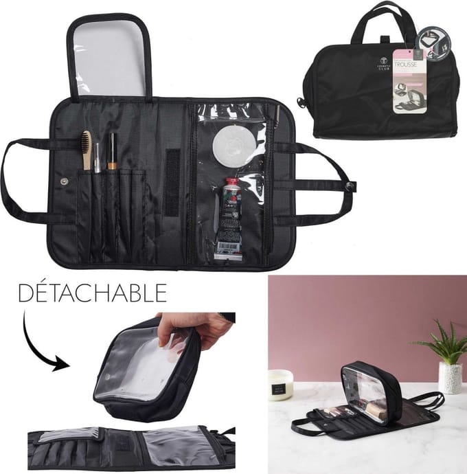 Toilettas - Afneembare toilettas - Beautycase - Make up tas - Reis organizer - Zwart