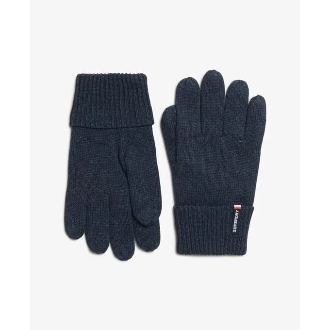 Superdry Essential Logo Gebreide Handschoenen Blauw Grootte: 1SIZE