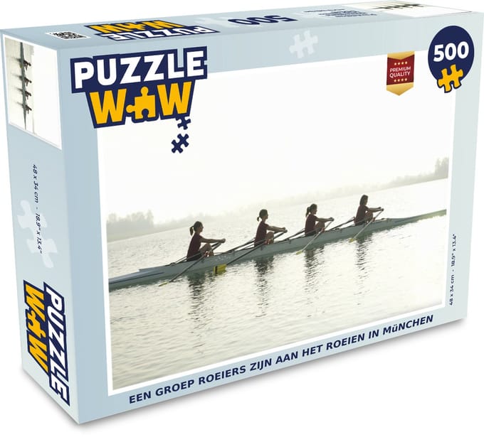 Puzzel Een groep roeiers zijn aan het roeien in München - Legpuzzel - Puzzel 500 stukjes