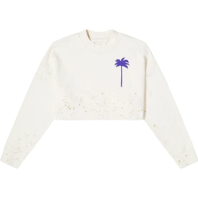 Palm Angels Pxp Geschilderde Cropped Crewneck Boter