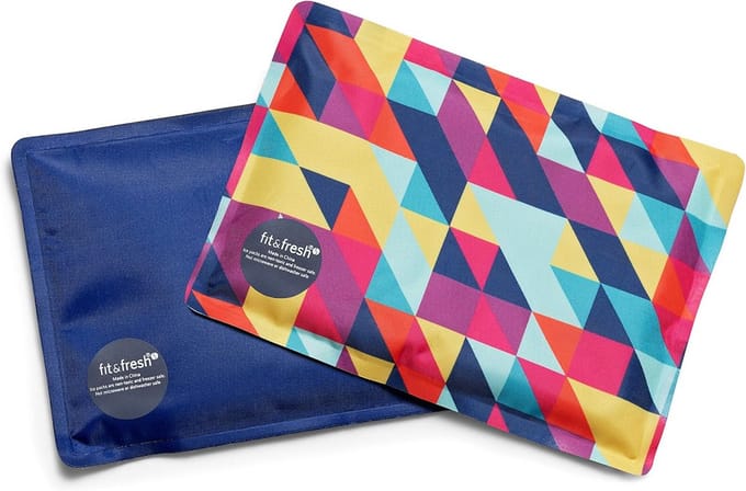 Soft Cool flexibele koelelementen - set van 2 - voor lunchtassen en koelers - nylon - multi prisma geo & kobalt