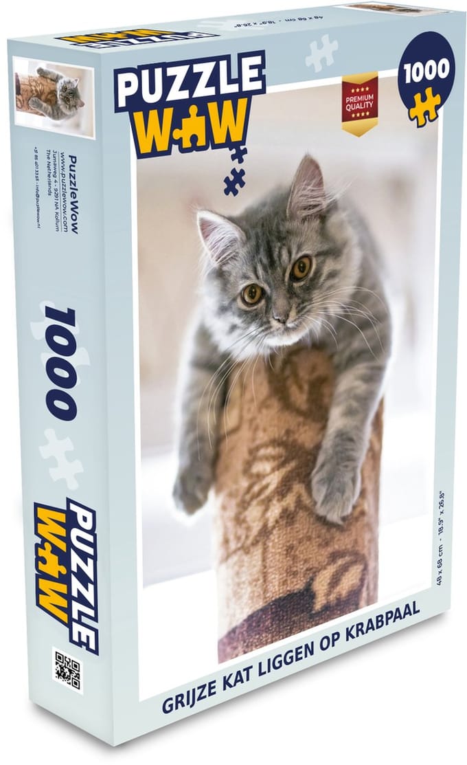 Puzzel Kat - Krabpaal - Ogen - Legpuzzel - Puzzel 1000 stukjes volwassenen