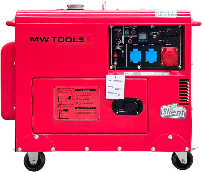 Diesel generator 6kW 3x400V+1x230V MW Tools DG65E