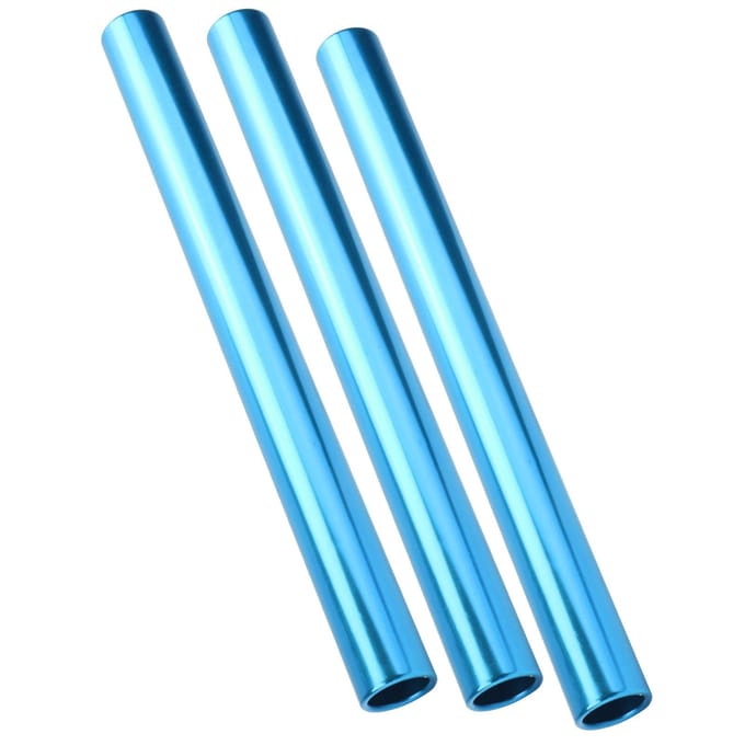 3 stuks Aluminiumlegering Galvaniseren Estafettestokken Atletiek Sprint Wedstrijd Stokken Blauw blue