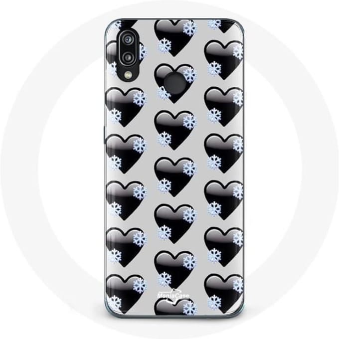 Coque pour Huawei P20 Lite Fond de coeurs noirs