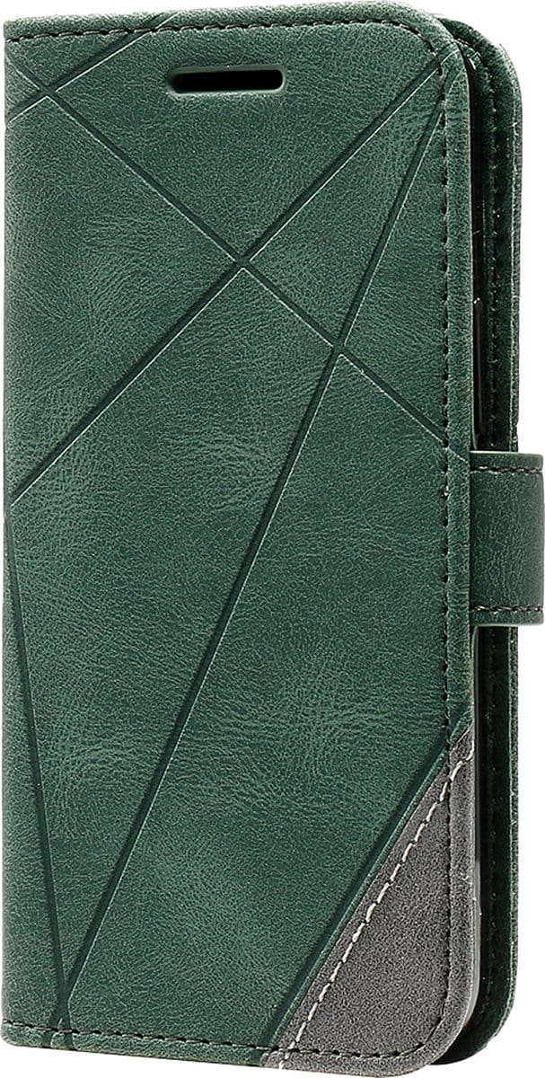 Hoesje geschikt voor iPhone 15 Pro Max - Bookcase - Pasjeshouder - Portemonnee - Patroon - Kunstleer - Groen