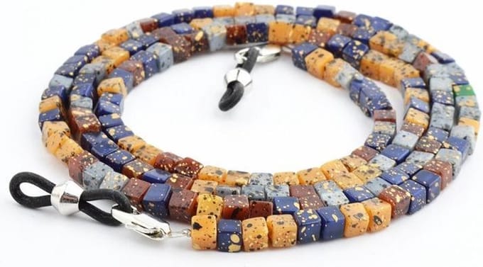 Fako Bijoux® - Brillenkoord - Blokjes - 4mm - 70cm - Natural