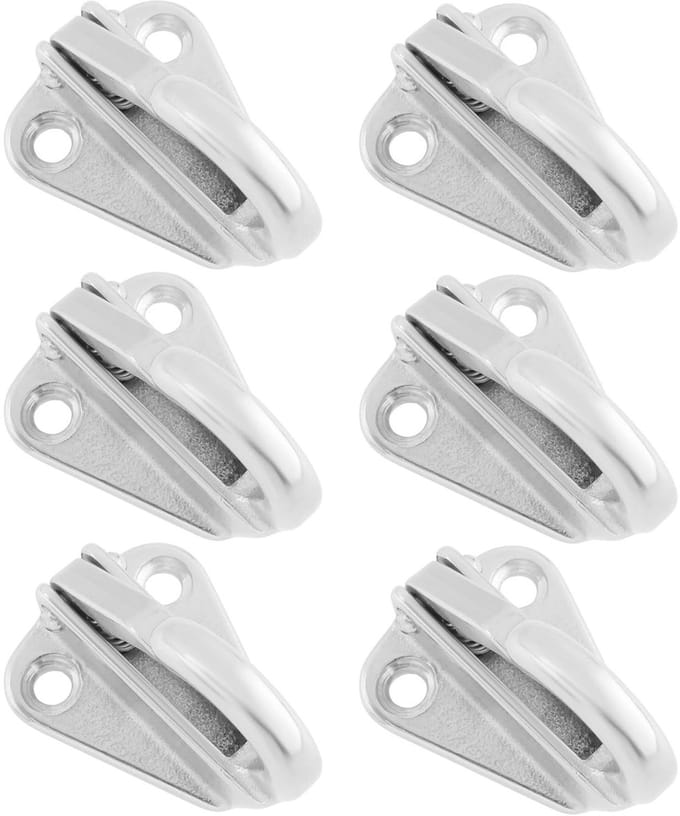 Dailygoods- Fenderhaak 6x - Roestvrij Staal 316 - Veertype