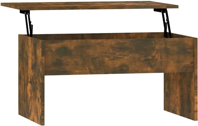 Ronde Salontafel met Houten Afwerking 80x50.5x52.5 cm