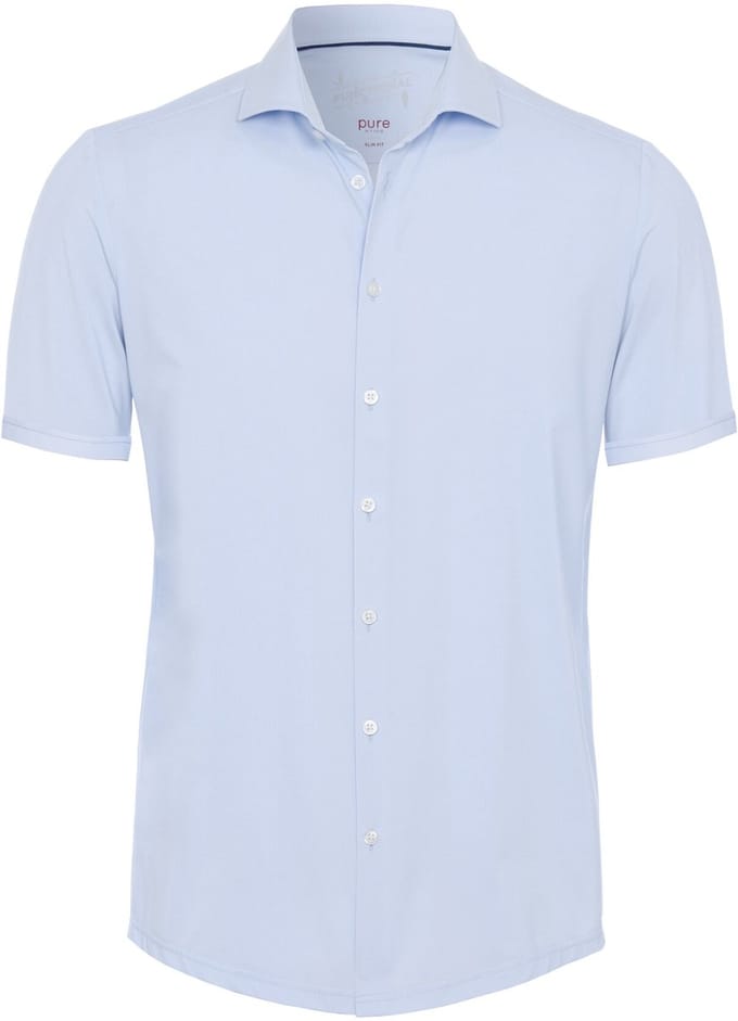Pure The Functional Shirt KM Blauw - Maat 41 - Heren - Overhemden Formeel