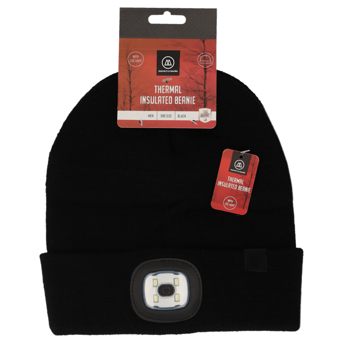 Morethansocks - Thermomuts + Led lichtje heren - Onesize - Navy