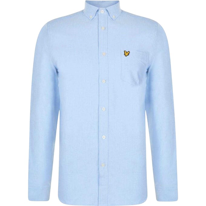 Lyle & Scott Heren Geborduurd Logo Oxford Overhemd (Riviera)