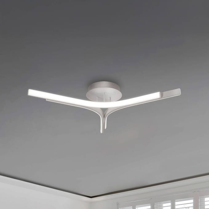 Viokef LED plafondlamp Alta, zilverkleurig, Ø 70 cm, metaal