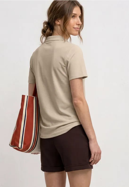 Poloshirt met korte mouwen en geribde structuur