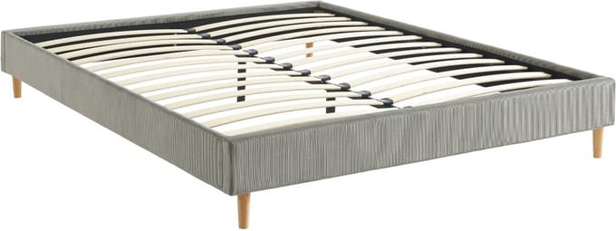 sweeek - Bed met lattenbodem, b 213 x d 167,5 x h 30cm, afwerking fijn corduroy