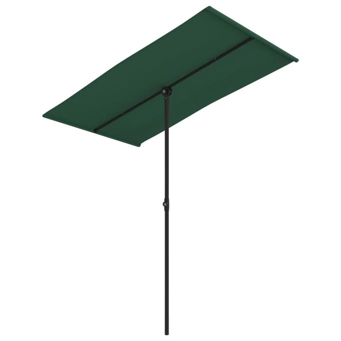 vidaXL - Parasol - met - aluminium - paal - 180x110 - cm - groen