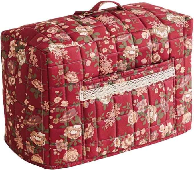Naaimachine Opbergtas - Beschermhoes - Hobby Projecten - Gewatteerde Structuur - 43 x 35 x 24 cm - Rood