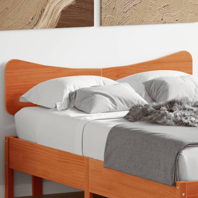 vidaXL - Hoofdbord - 135 - cm - massief - grenenhout - wasbruin