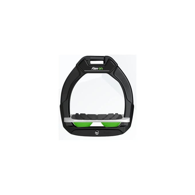 Veiligheidsstijgbeugels Paardrijden Ingelogd Grip Zwart/Grijs/Groen Flex-On Safe-On