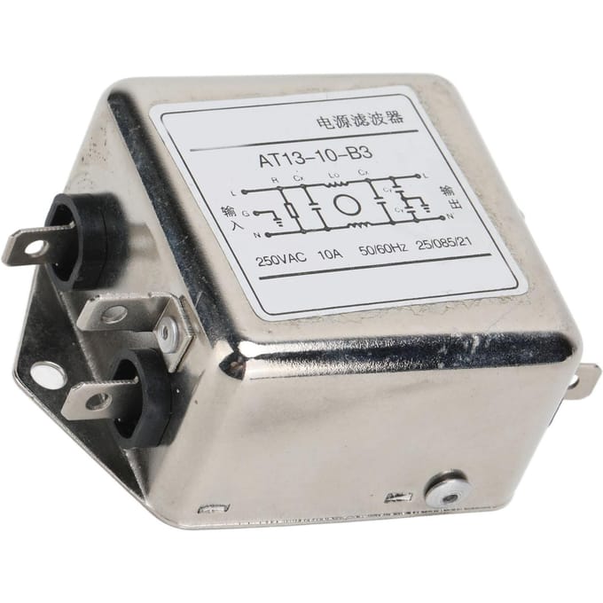 Stroomfilter EMI Elektromagnetische Interferentiebestendige Netspanningsconditioner 250VAC 10A gray