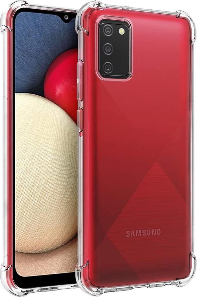 Shockproof Flexibele achterkant Silicone hoesje transparant Geschikt voor: Samsung Galaxy A02S